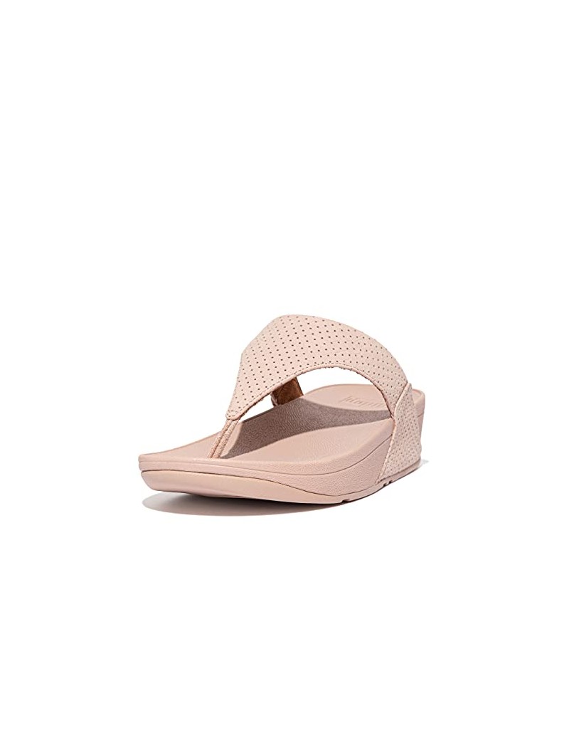 LULU PERF CROC EMB LEATHER TOE-POST SANDALS