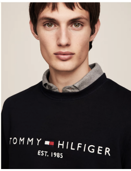 33640 TOMMY LOGO TIPPED CREWNECK
